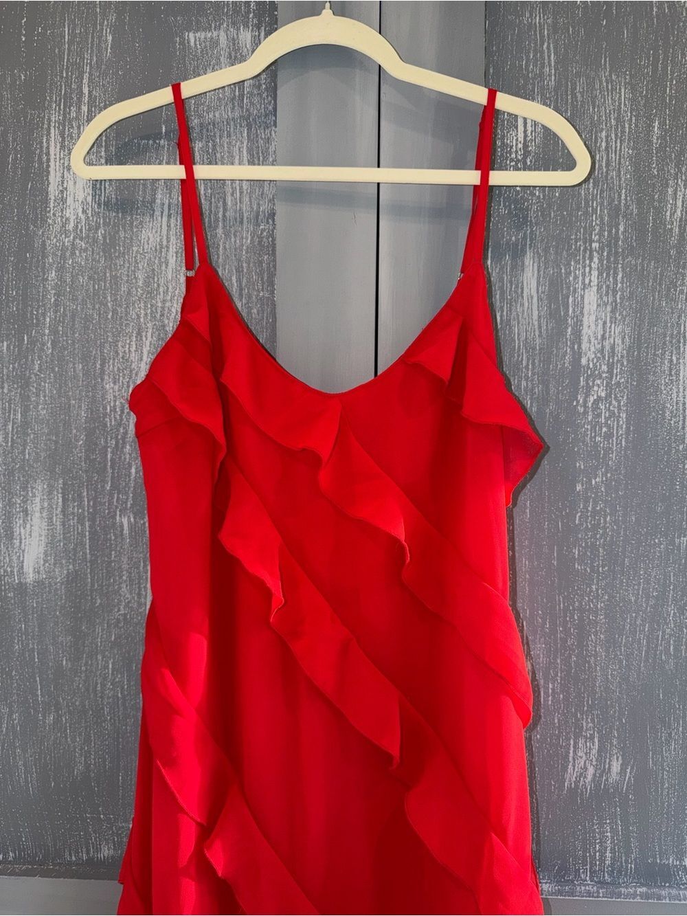 Commense Red Ruffle Maxi Dress NWT Size Large - Picture 5 of 9